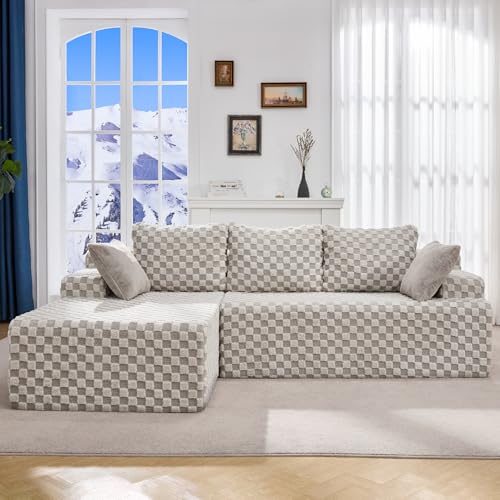 Modular Sectional Sofa Couches L-Shape Couch 3 Seat Modular Sofa Memory Foam Sectional Couches for Living Room