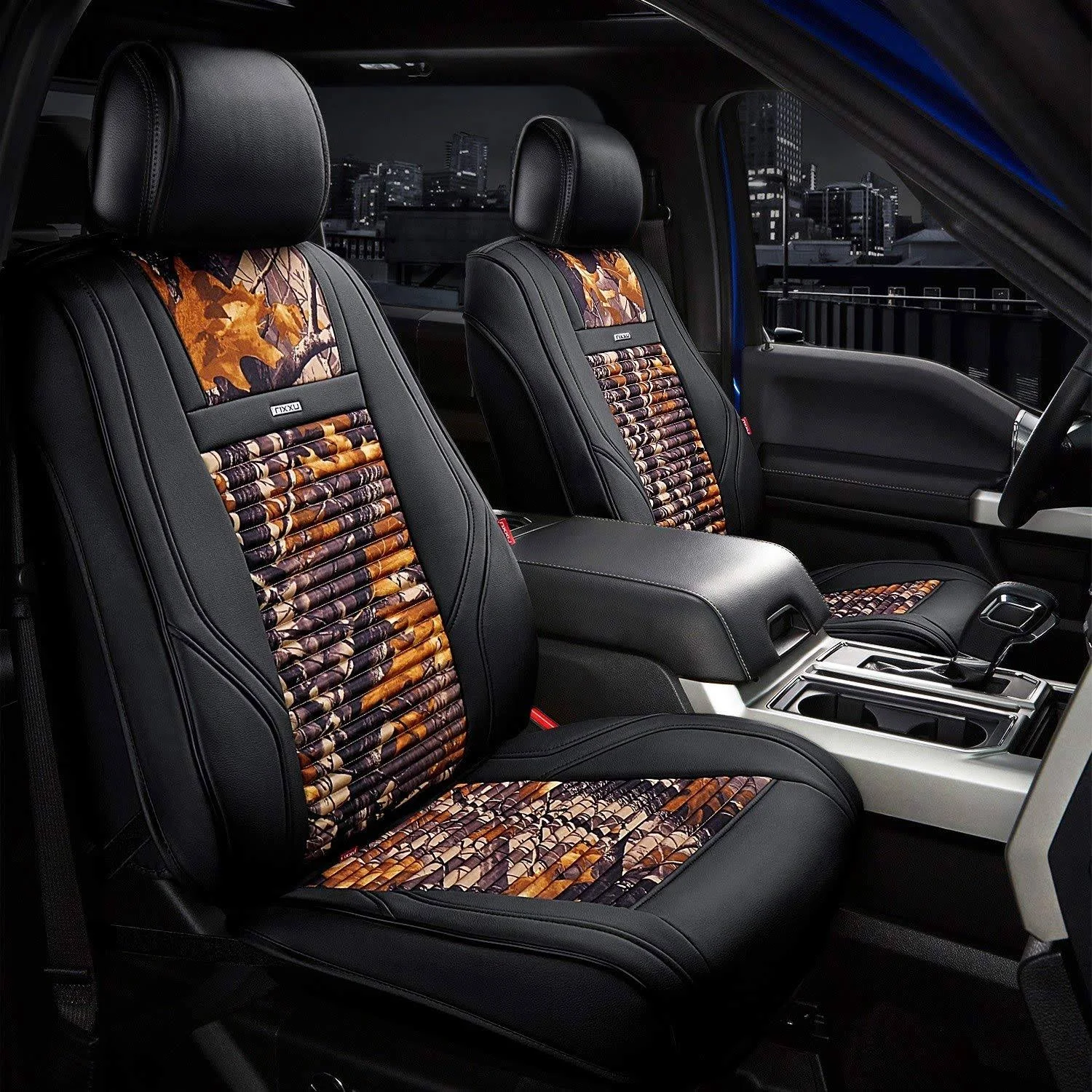 Rixxu - Camo Series 1st Row Brown Camo Seat Covers with Black Sides