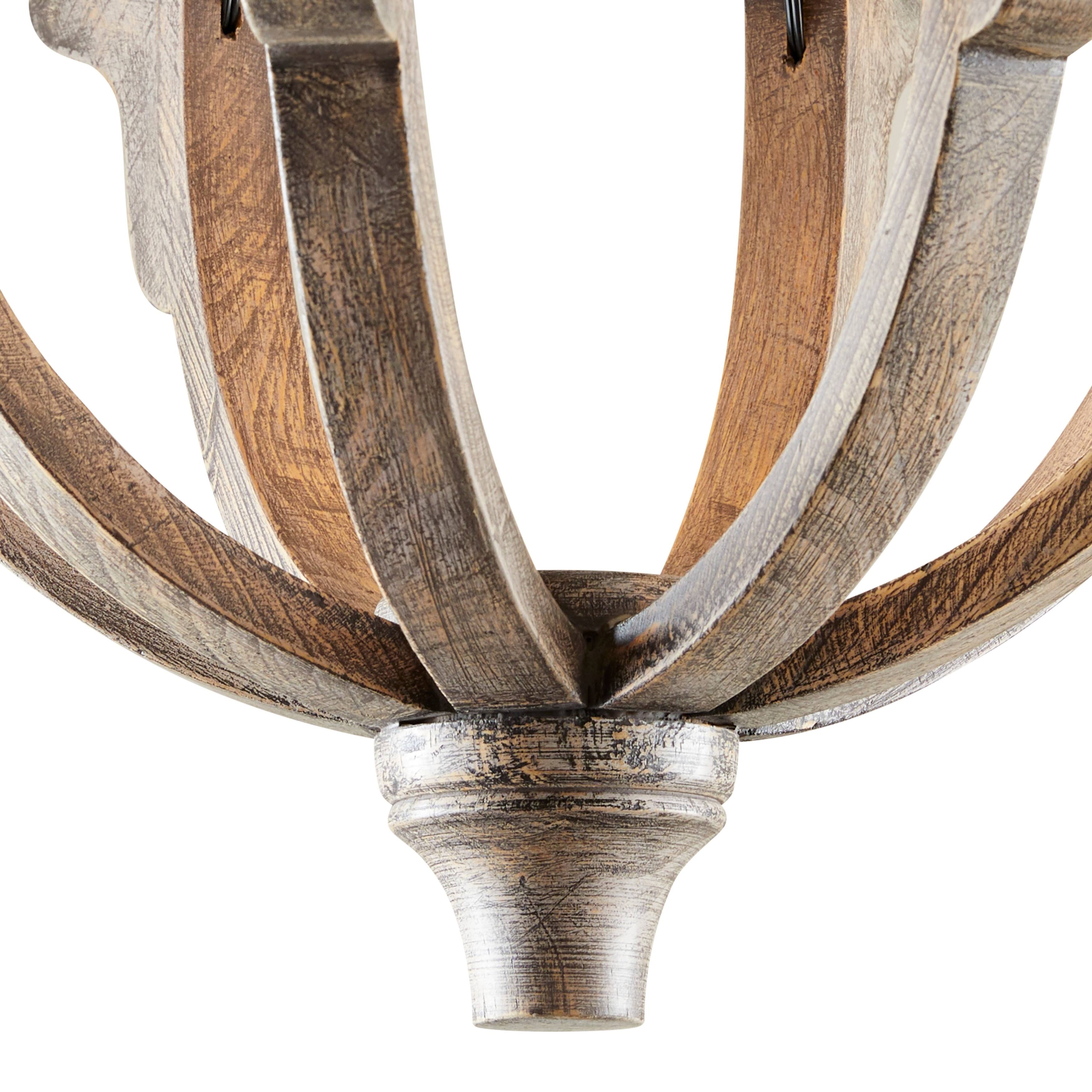 Brown Wood Rustic Candle Chandelier, 28 x 25 x 25 - 42620