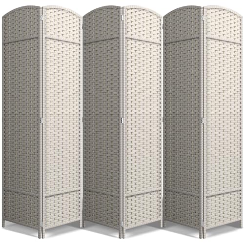 Sorbus 8-Panel Black Room Divider with Double Hinged Panels, 6 ft Tall Folding Privacy Screen