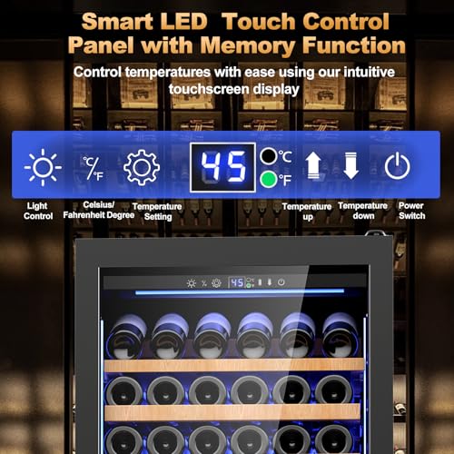 Cigar Electric Humidor, 35L 250 Counts Large Capacity Thermostatic Electric Cigar Cooler Cabinet with Digital LED Screen, Safety Lock