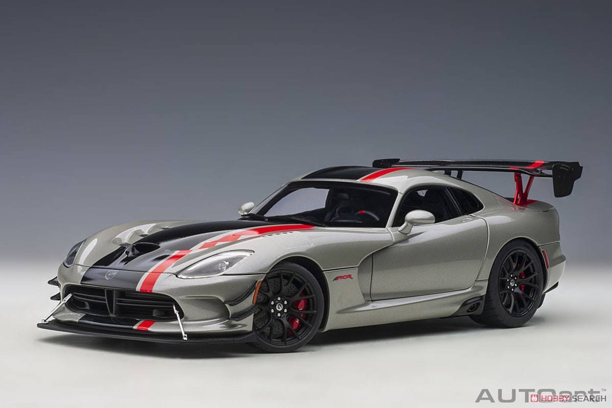 Dodge Viper ACR (Metallic Silver / Black Stripe) (Diecast Car)