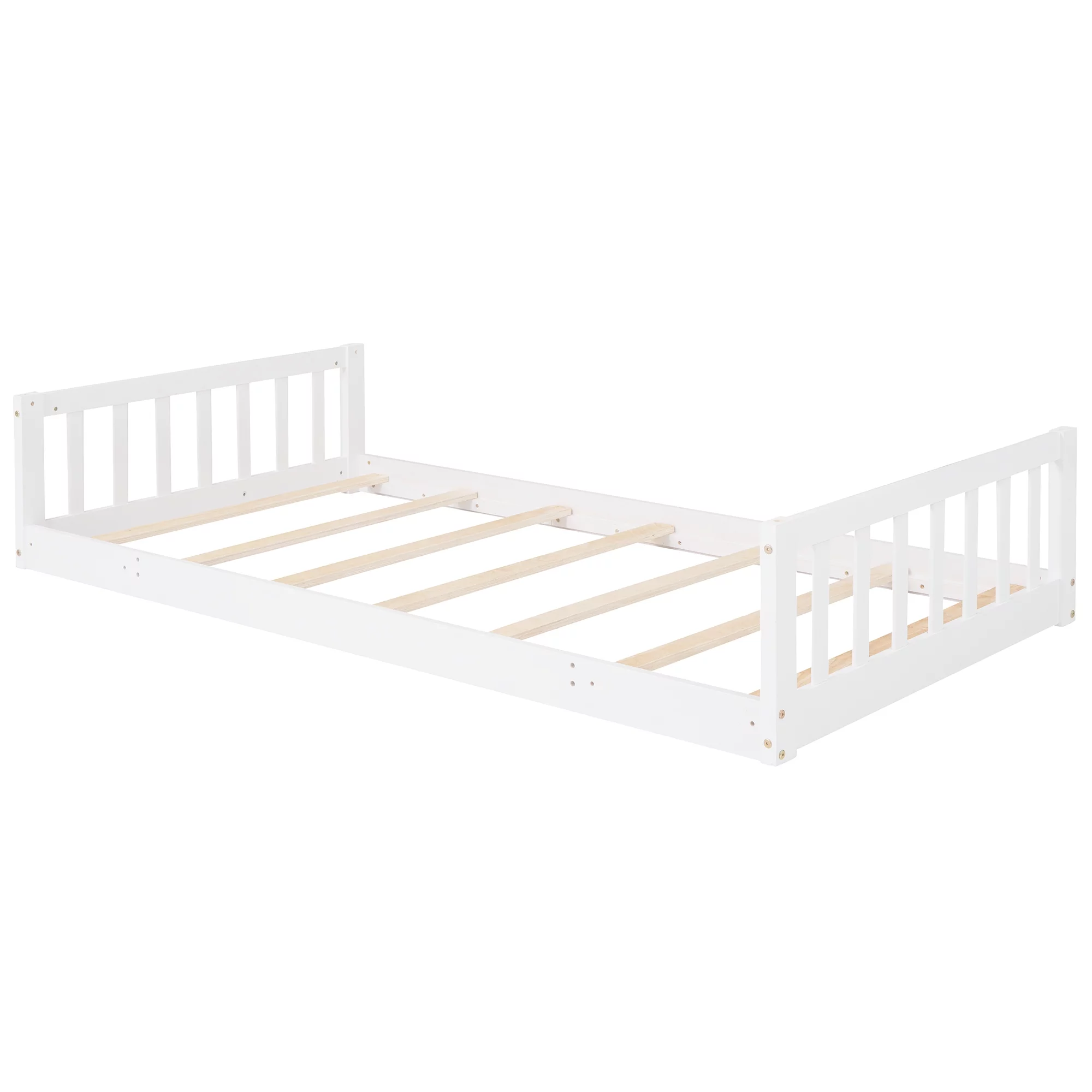 Bellemave Triple Bunk Bed with Slide, Wood Twin Over Twin Over Twin 3 Bunk Bed with Built-In Ladder and Guardrails, Triple Bed for Kids, Teens, Boys