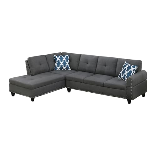 Devion Furniture Regis 4-in-1 Convertible L Shaped Couch with Pull Out Bed and Storage, Sectional Sleeper Sofa with Reversible Chaise for Living Room