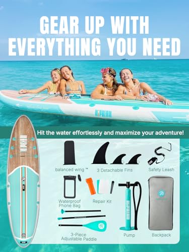 Niphean Inflatable Stand Up Paddle Board with SUP Accessories, Anti-Slip EVA Deck