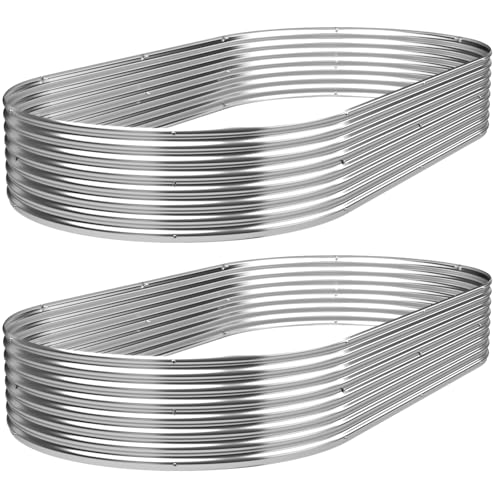 4 Pack 6x2FT Galvanized Raised Garden Bed Outdoor,Metal Garden Bed for Vegetables,Steel Raised Beds for Gardening,Above Ground Garden Box for Flower