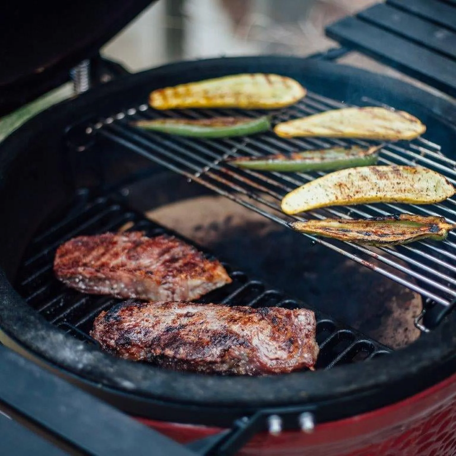 Classic Joe I 18 in. Charcoal Grill in Red with Cart, Side Shelves, Grill Gripper, and Ash Tool