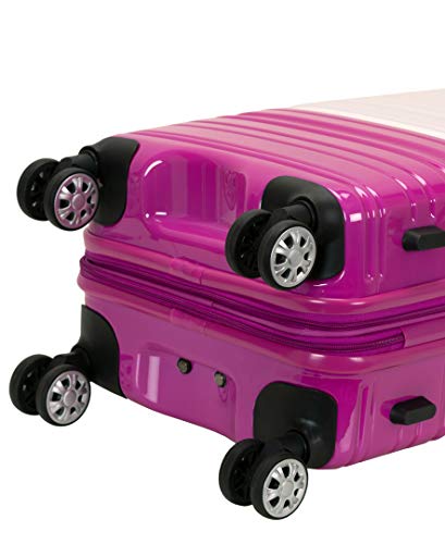 Rockland Melbourne Hardside Expandable Luggage with Spinner Wheels, 2TONENAVY, 2 Piece (20/28)