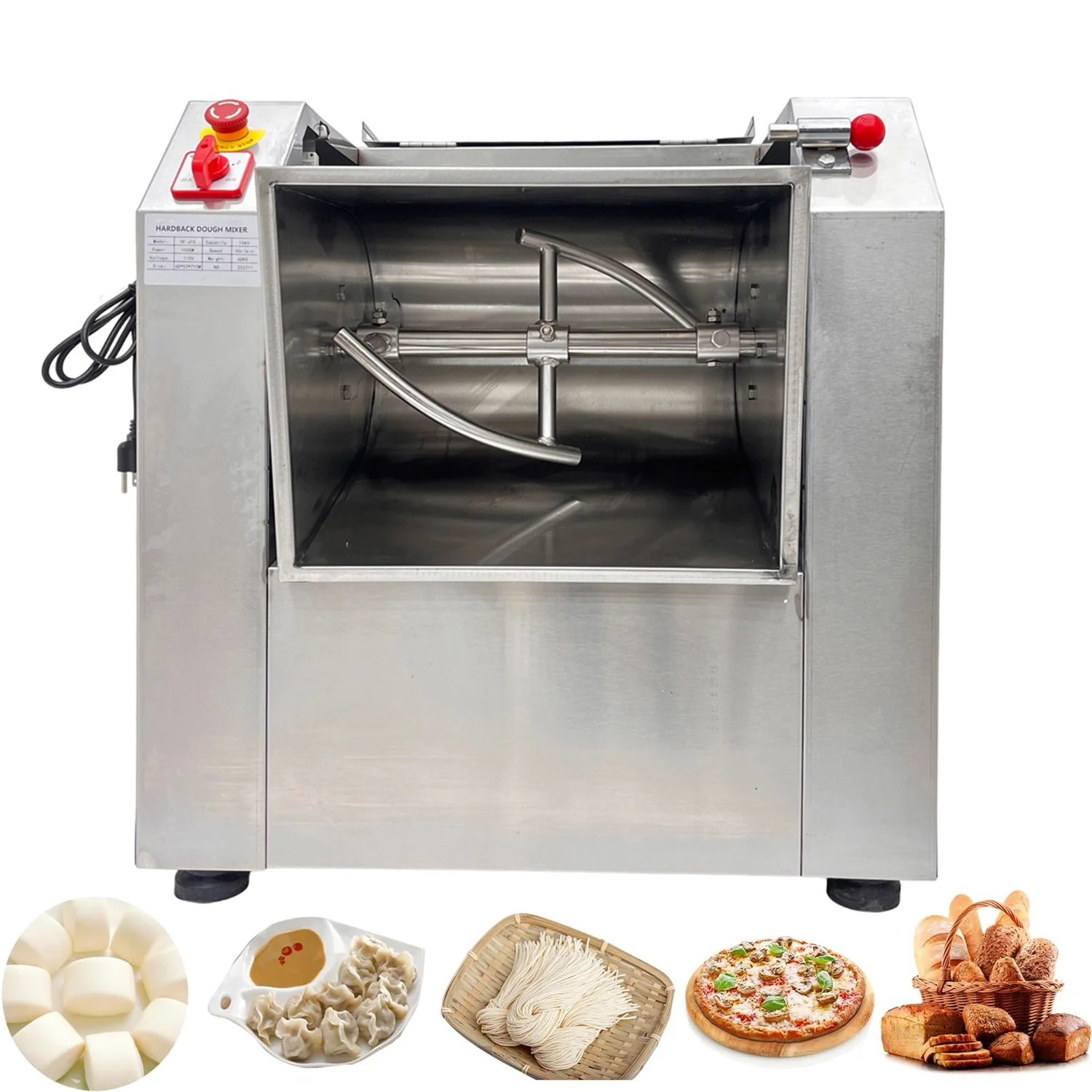 INTBUYING Commercial 50kg Electric Dough Mixer with Dough Knife for Dough Mixing Kneading