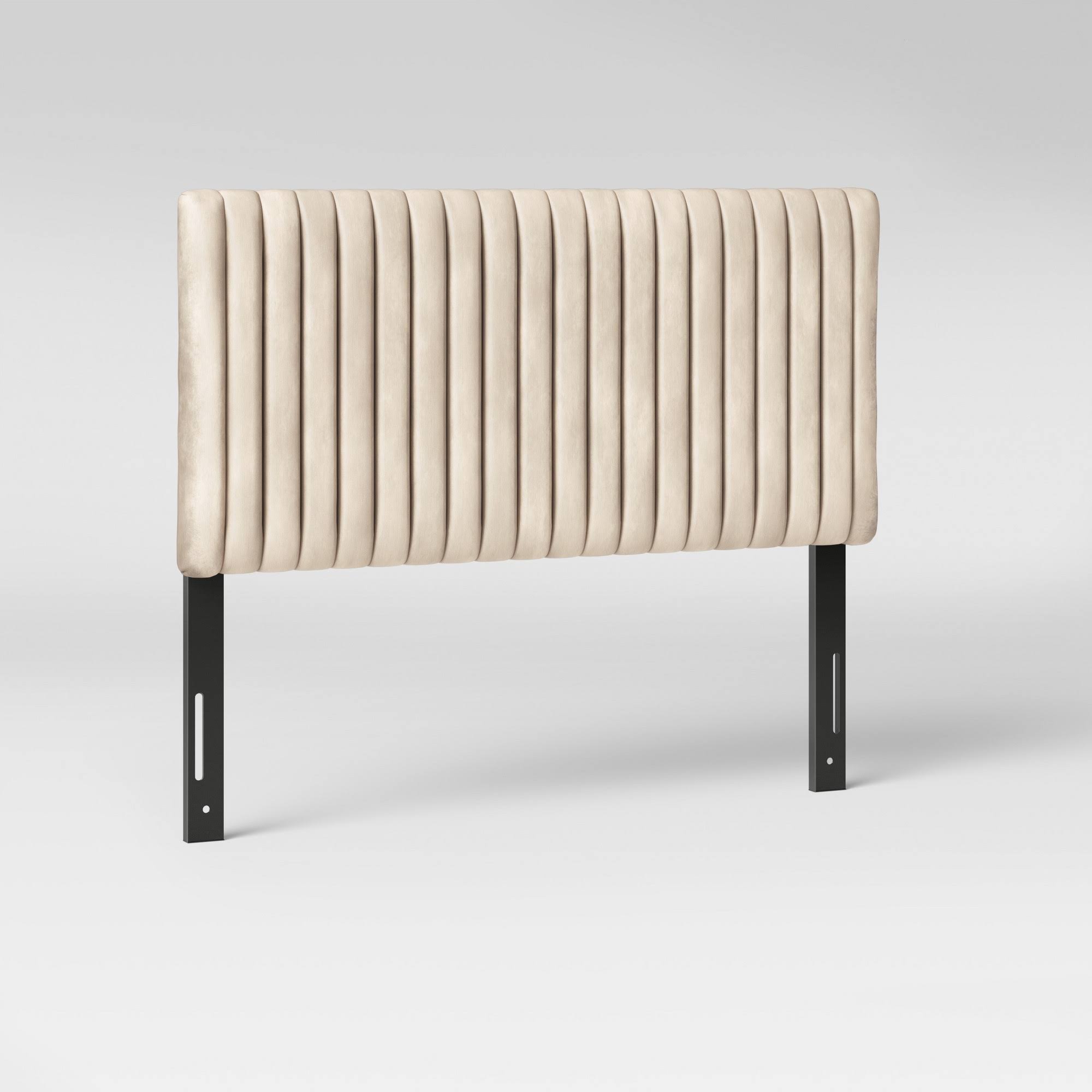 Queen Velvet Channel Headboard Cream Velvet - Opalhouse