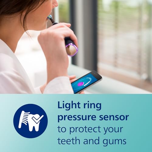 Philips Sonicare DiamondClean Smart 9300 Electric Toothbrush, Sonic Toothbrush with App, Pressure Sensor, Brush Head Detection