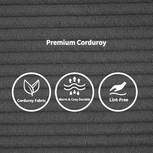 Convertible Sleeper Sofa Bed with Cylindrical Pillow, Corduroy Folding Mattress Couch with Fixed-Shape Frame