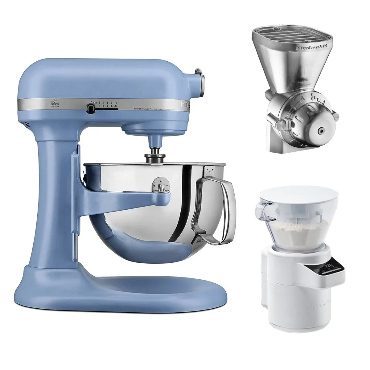 KitchenAid 6-Quart Pro 600 Bowl-Lift Stand Mixer | Matte Vintage Blue + Ultimate Baker's Bundle