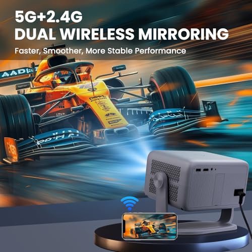 【Netflix Officially Licensed & Auto Image Set-up】Smart Projector with WiFi and Bluetooth,600 ANSI Native 1080P Voice Control Outdoor Movie Projector