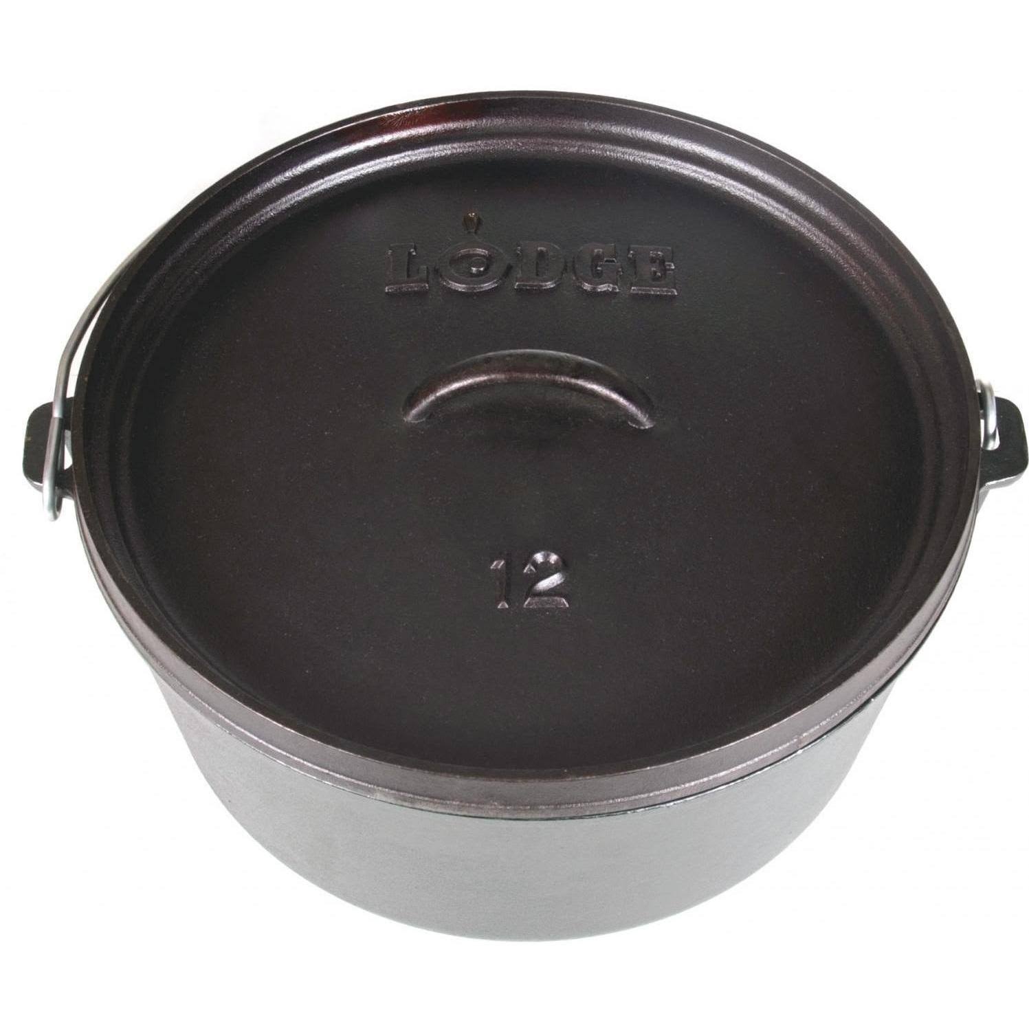 Lodge D12DCO3 Cast Iron Dutch Oven, Black, 8 qt