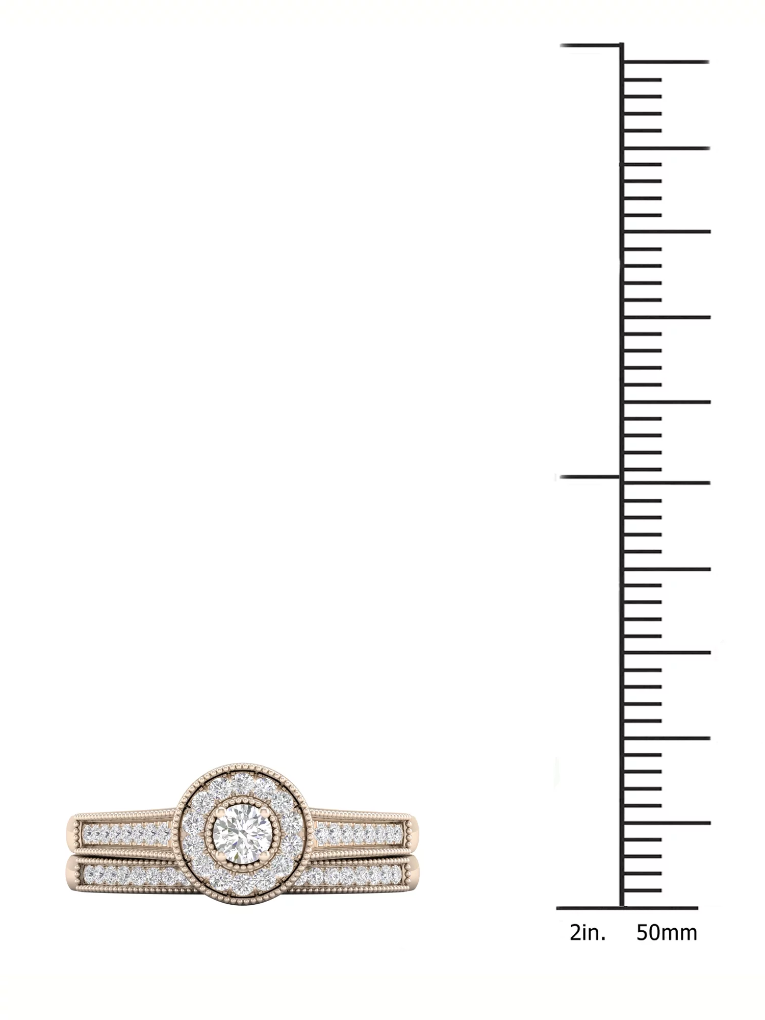 Imperial 1/3Ct TDW Diamond 10k Yellow Gold Halo Bridal Set (H-I, I2) - Curated Treasures Market