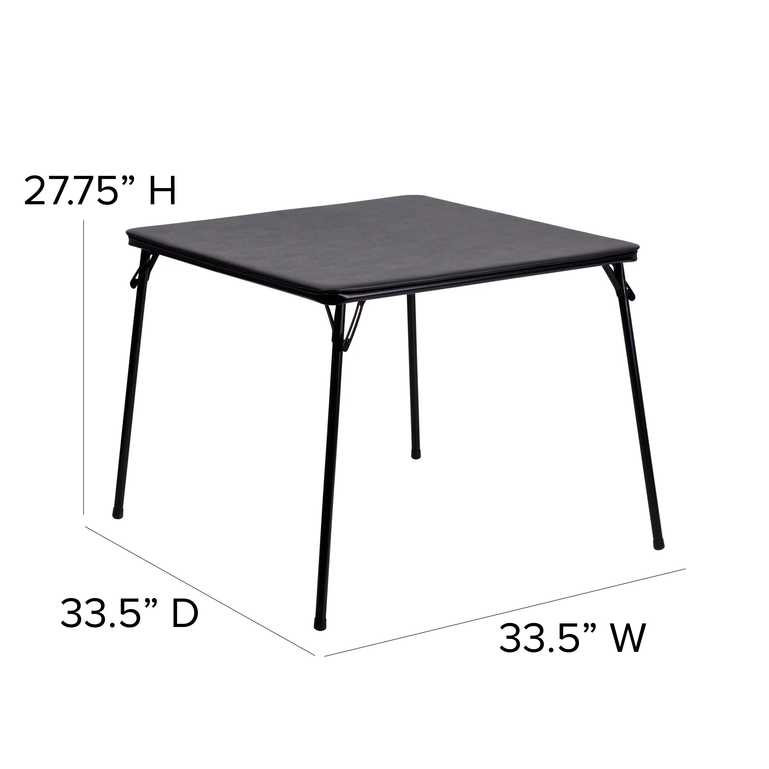 Emma + Oliver 5 Piece Black Folding Game Room Card Table and Chair Set - Radiant Selections