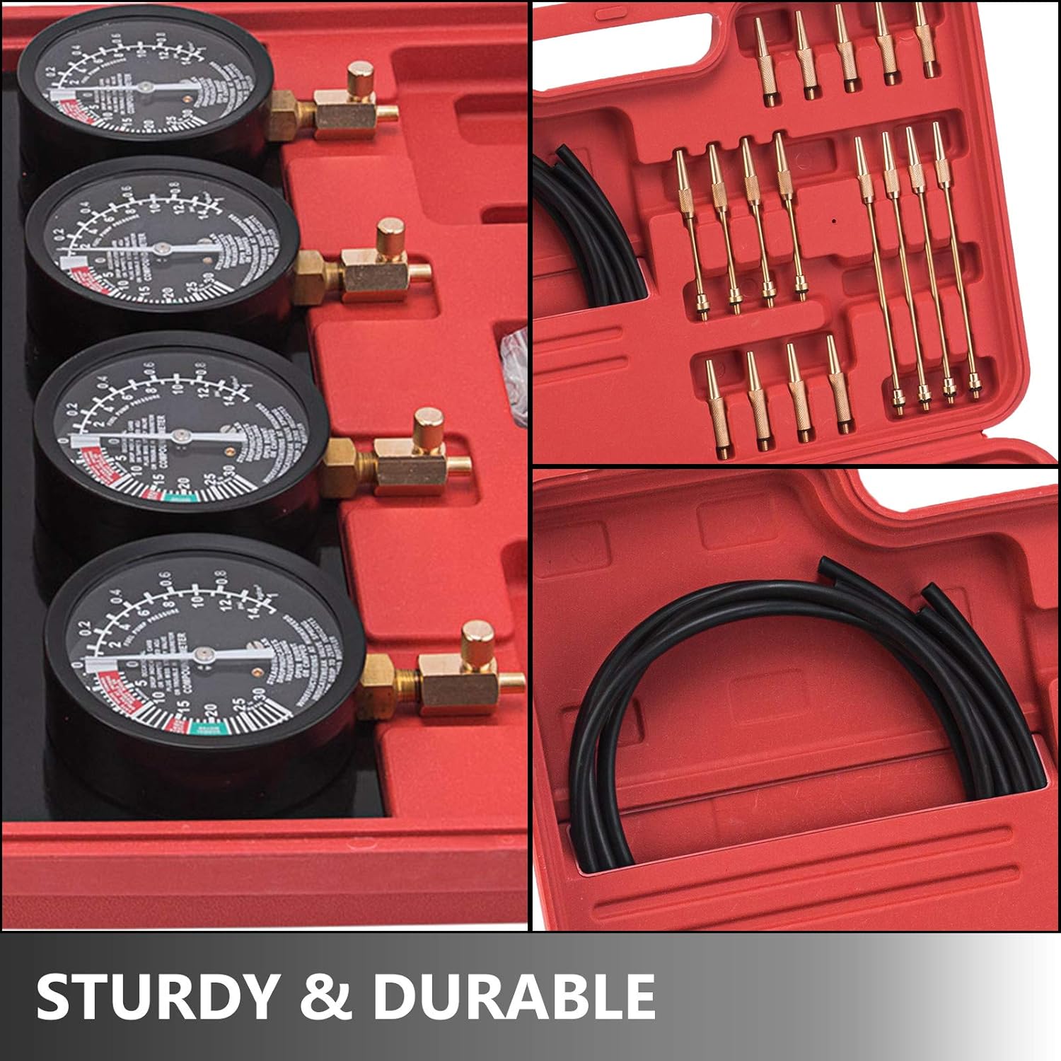 VEVOR Fuel Vacuum Carburetor Synchronize Tool Kit Fuel Vacuum Carburetor Synchronizer carb sync Gauge Set with Rubber Hose