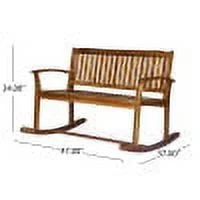 GDF Studio Fessenden Indoor/Outdoor Rustic Acacia Wood Rocking Bench, Natural