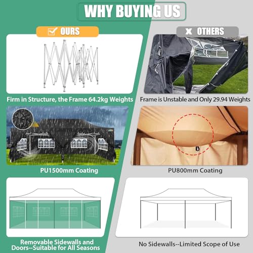 COBIZI 13x26 Pop Up Tent 13x26 Canopy with Sidewalls Heavy Duty Canopy Party Tent for Parties