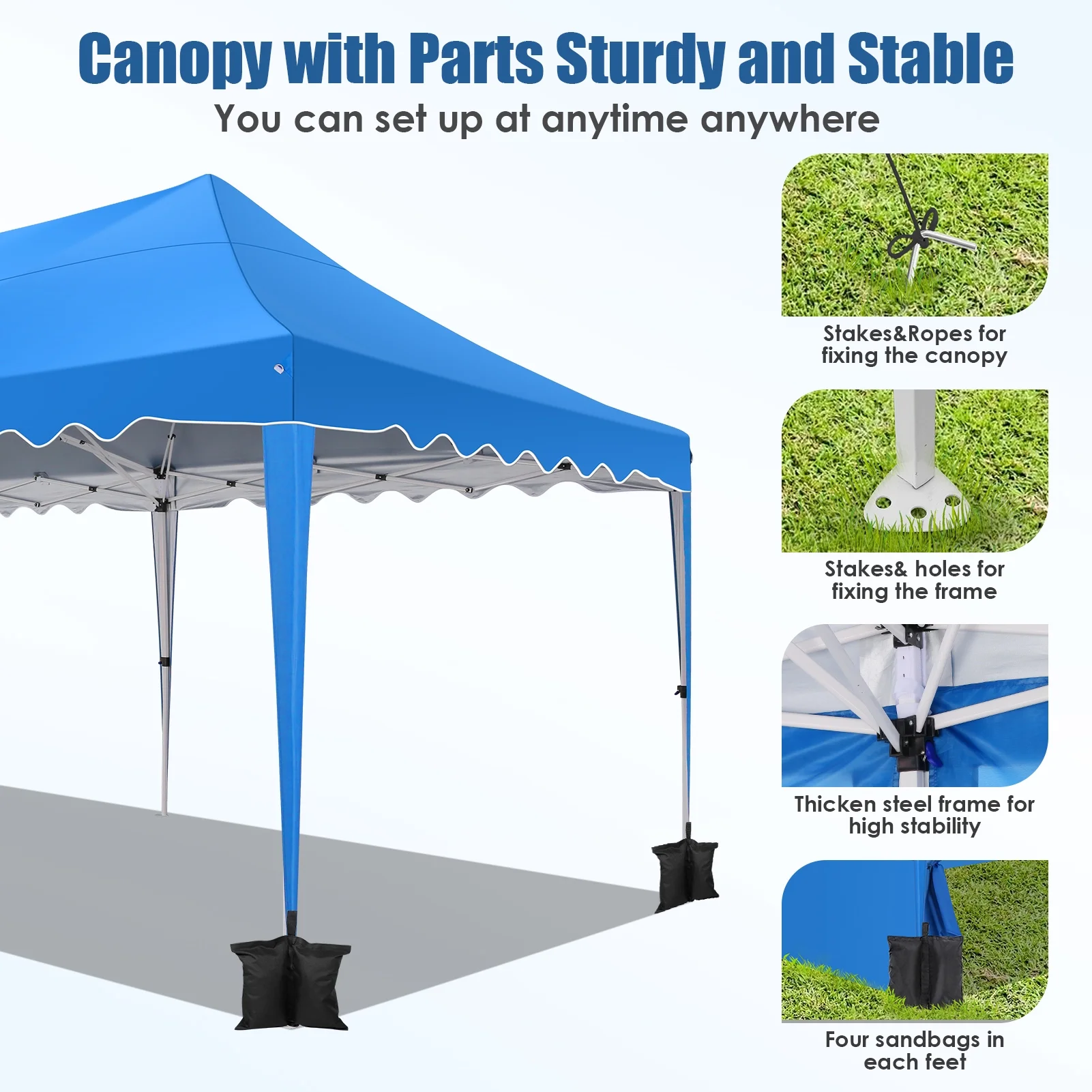 SANOPY 10X30ft Party Tents Heavy Duty Commercial Pop Up Canopy Tent with 8 Sidewalls Suit for 30 Persons Large Wedding Canopy Windproof Waterproof