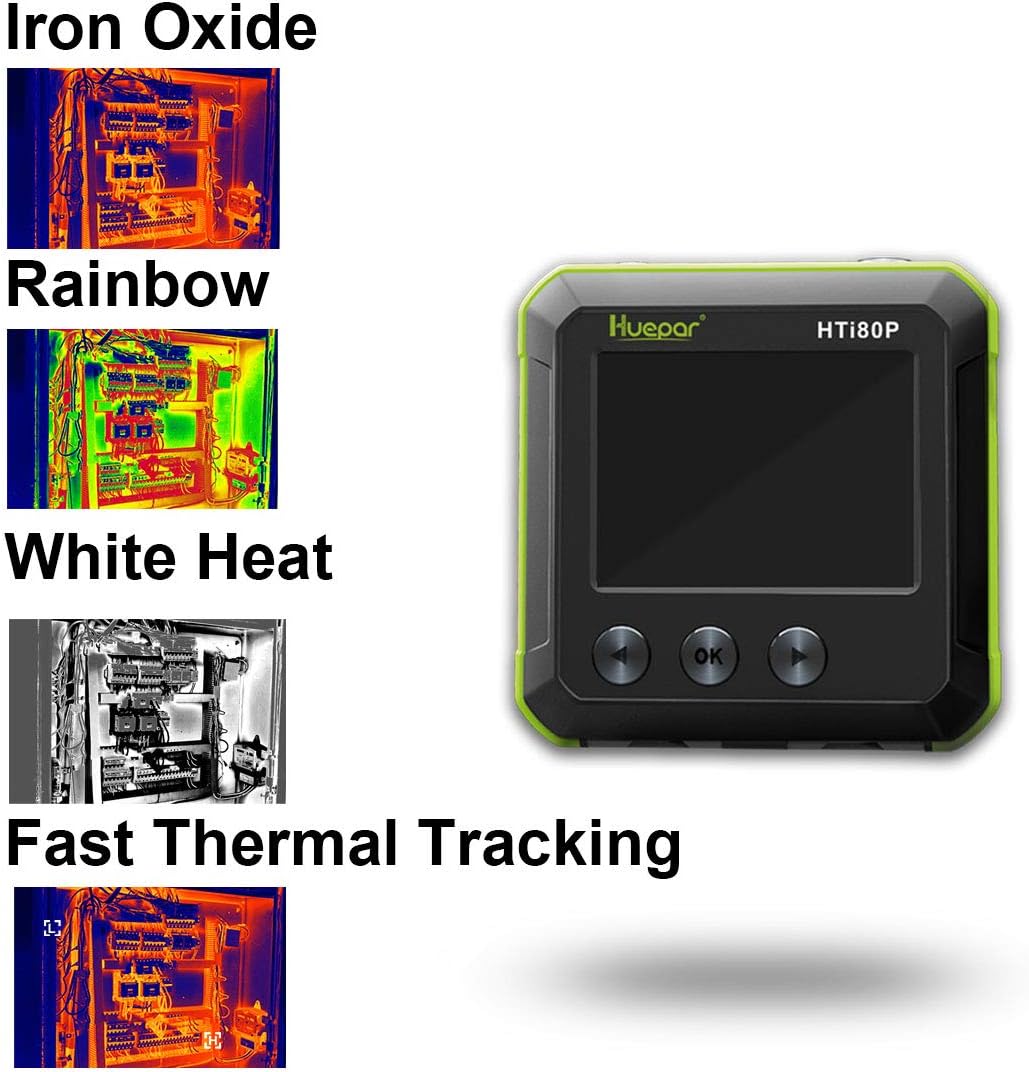Pocket-Sized IR Thermal Imager, Huepar 80 x 60 Infrared Resolution Thermal Imaging Camera Measurement Range 14°F~752°F with 76800 Pixels Display
