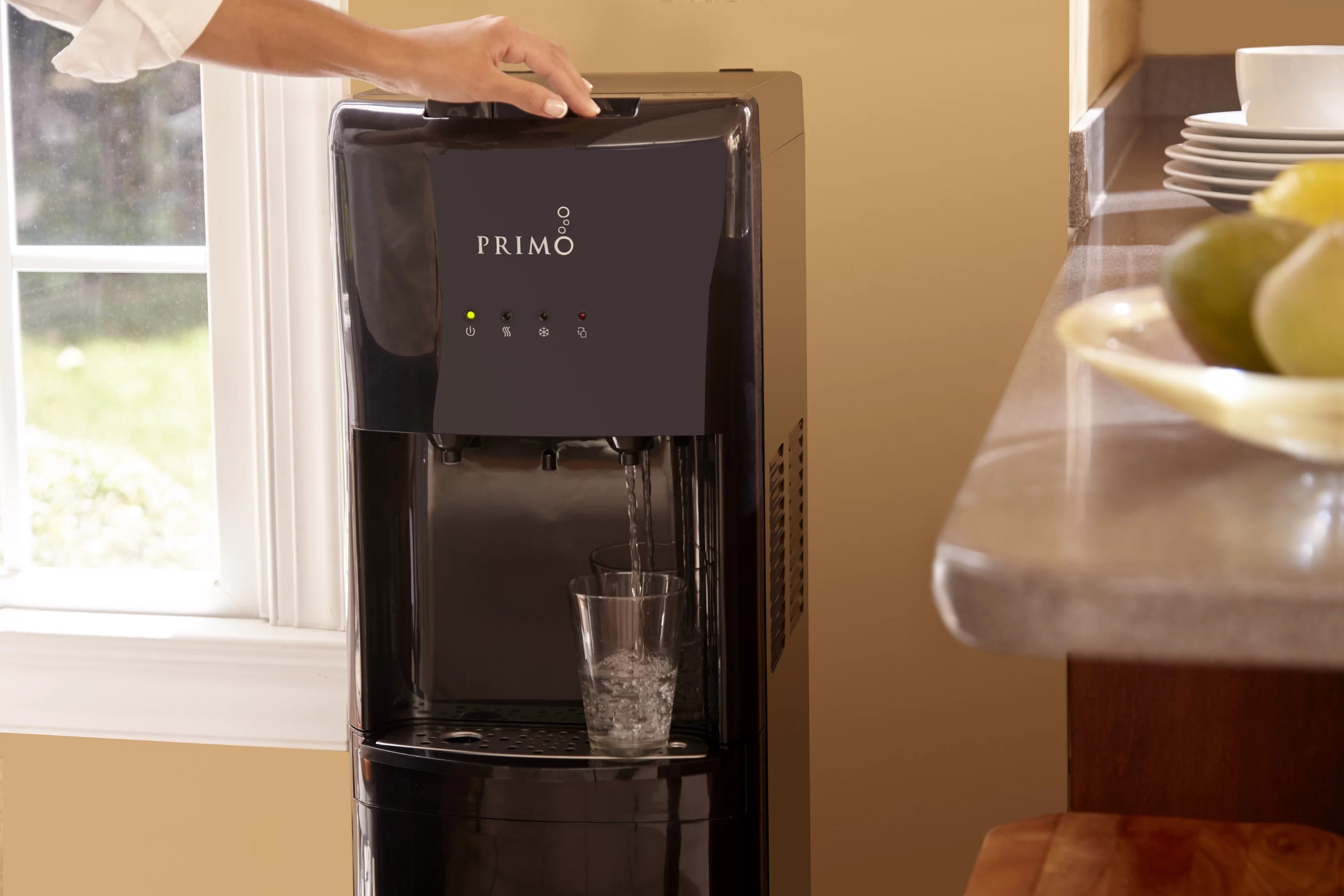 Primo Water Dispenser Bottom Loading, Hot/Cold Temperature, Black Model 601088 - Radiant Selections