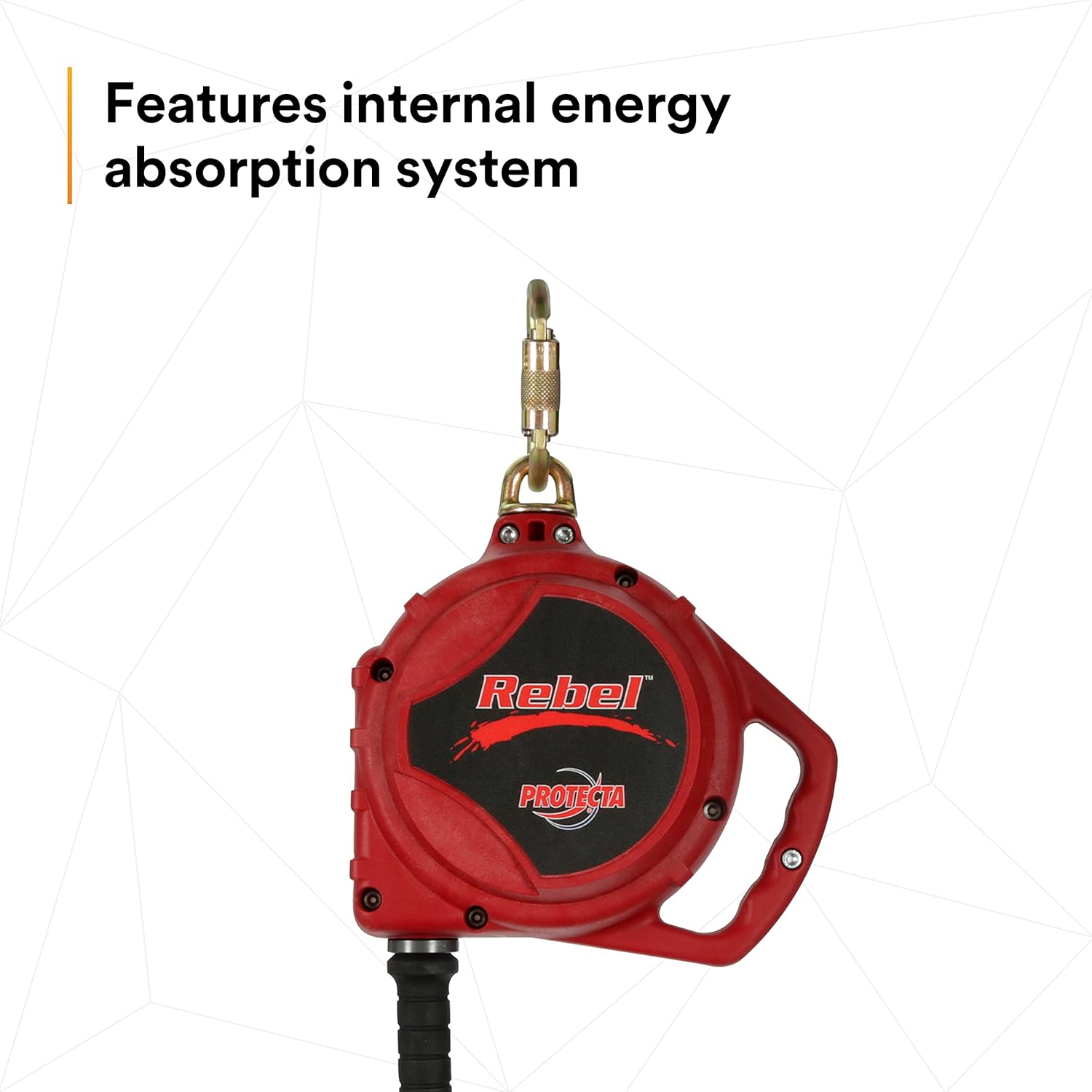 3M Personal Protective Equipment Protecta Rebel, 3590500 Self Retracting Lifeline, 33-Feet Galvanized Cable, Thermoplastic Housing, Carabiner