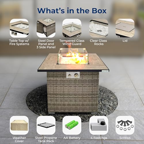 Outdoor Propane Fire Pit Table - CSA/ETL Certified Safe 50