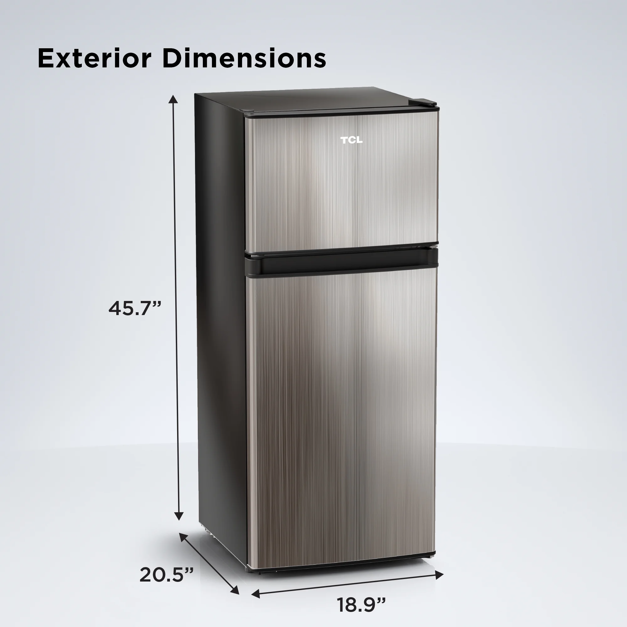 TCL  4.5 Cu. ft. Two Door Refrigerator – Stainless Look, MR453L