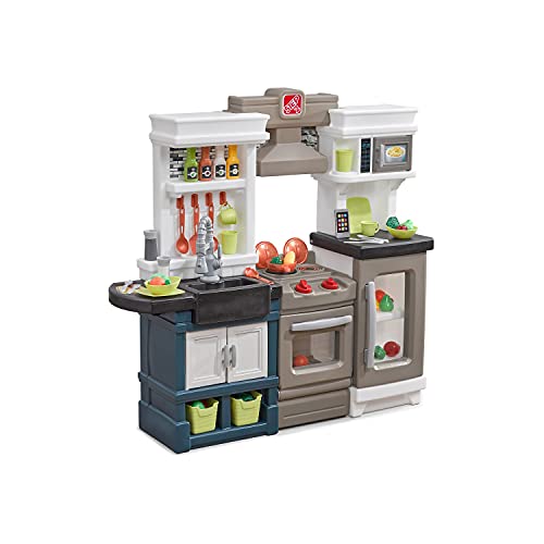 Step2 Modern Metro Kitchen Set for Kids, Indoor/Outdoor Play Kitchen Set, Interactive Play with Lights and Sounds, Toddlers 2+ Years Old