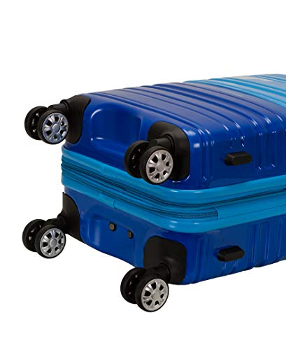 Rockland Melbourne Hardside Expandable Luggage with Spinner Wheels, 2TONENAVY, 2 Piece (20/28)