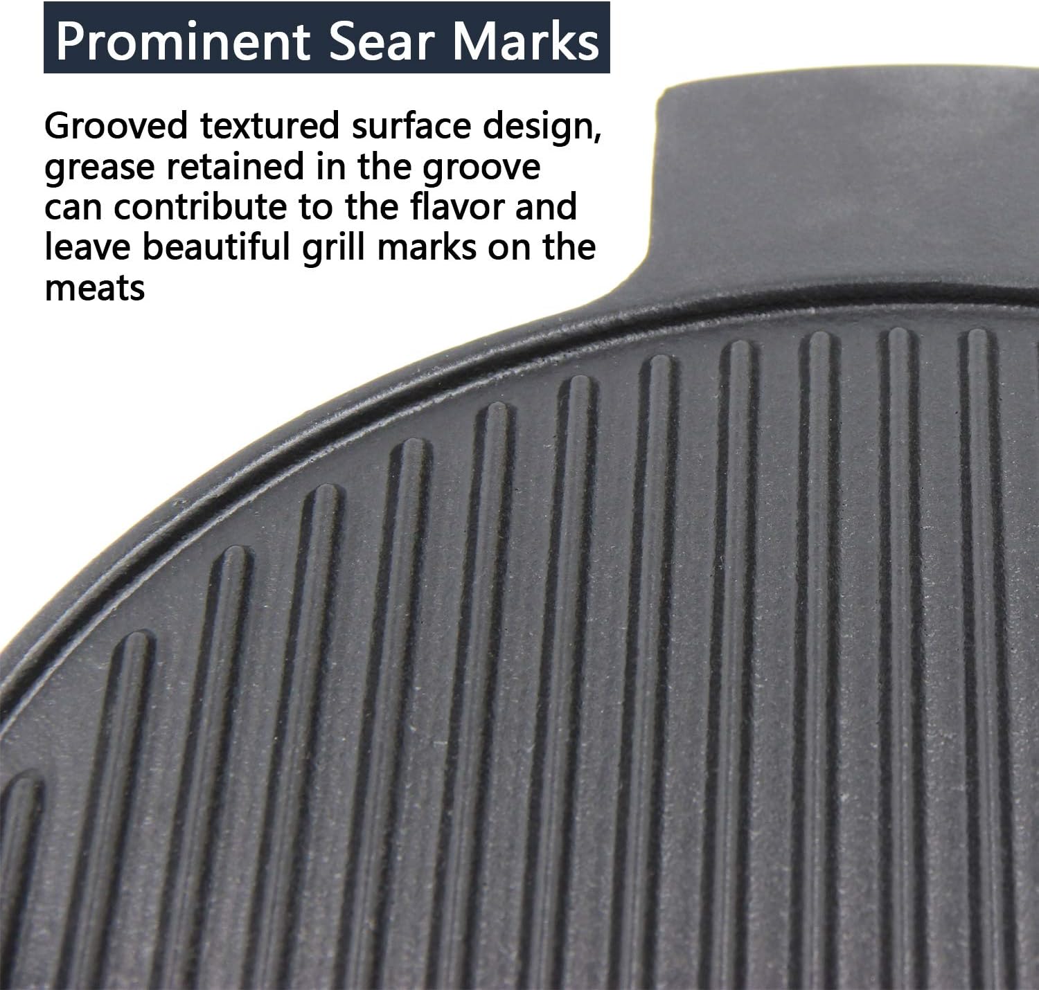 Hongso Cast Iron Plate Setter for Medium Big Green Egg Grill and 15 Diameter Cooking Grills, Kamado Grill, 15 Smoking Stone, Pizza Stone