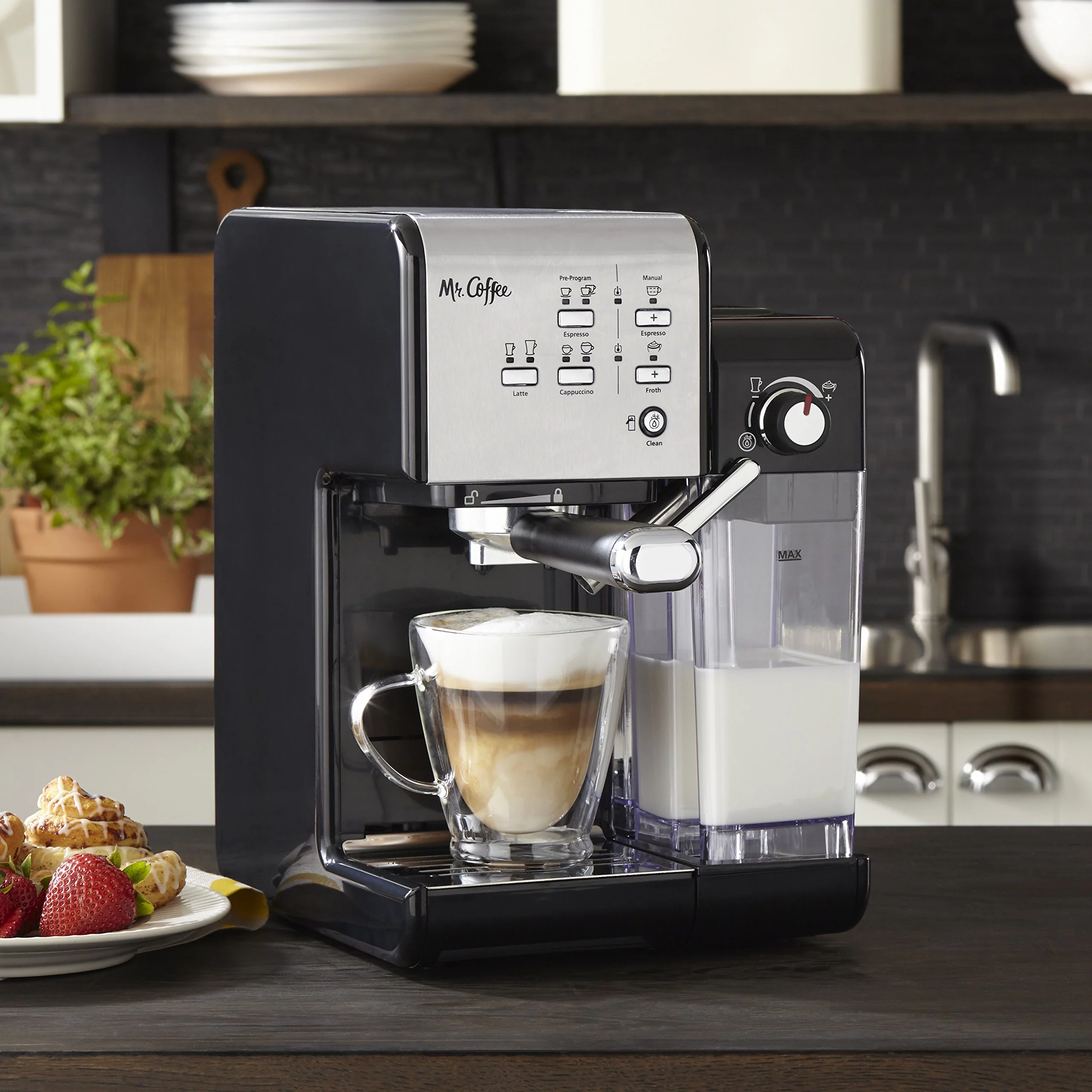 Mr. Coffee® One-Touch CoffeeHouse Espresso and Cappuccino Machine, Black
