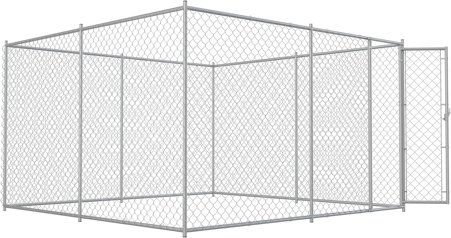 10x10x6 Large Dog Kennel Outdoor, Heavy Duty Dog Cage with Secure Lock,Square Dog Pen Run