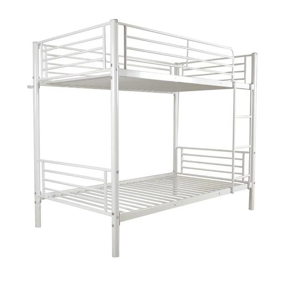 SYTHERS Twin Over Full Bunk Bed with Ladder & Full Length Guardrail, Space-Saving Twin Size Bed Frame for Kids Teens, White