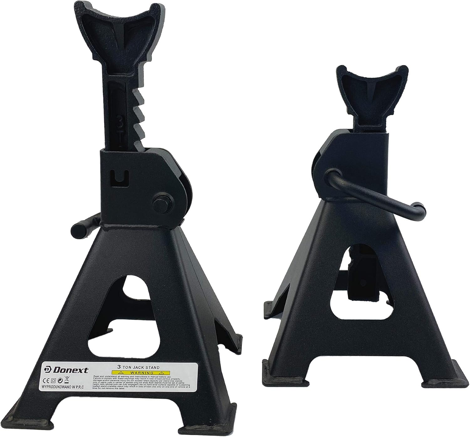 Donext Jack Stand 6 Ton Capacity Steel, Self-Locking Lifting Design Heavy Duty Jack Stands for Auto Vehicle Truck SUV, 1 Pair, Black