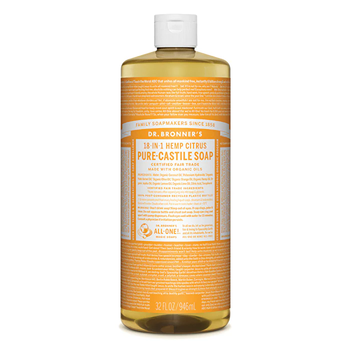 Dr. Bronner's Pure-Castile Soap Liquid (Hemp 18-in-1) Citrus 946ml