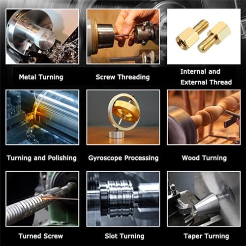 Metal Lathe 8''x39'' Benchtop Lathe Machine Pricision Hobby DIY Table Lathe Industrial Metal Wood Working Spinning Horizontal Lathe 1100W Brushless