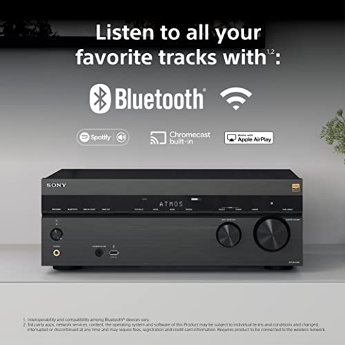 Sony STR-AN1000 7.2 CH Surround Sound Home Theater 8K A/V Receiver: Dolby Atmos, DTS:X, Digital Cinema Auto Calibration IX, Bluetooth, WiFi