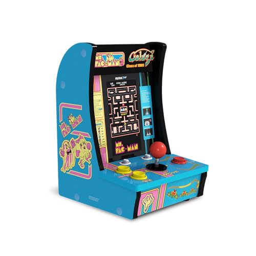 Arcade1Up Class of ‘81 Ms. PAC-Man/Galaga Countercade – 3 Classic Games, Retro Game Console for Home, Portable Console with 7-inch Screen