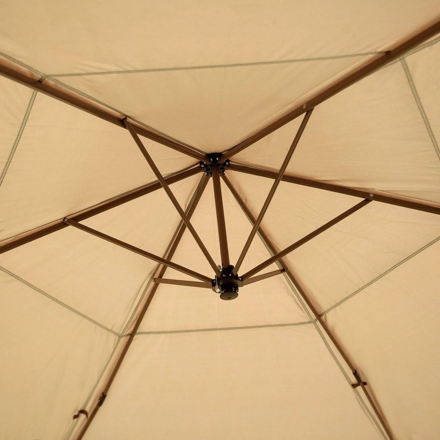 Outdoor Patio Hexagon Gazebo, Pop Up Instant Canopy, Garden Backyard Party Tent with Sidewalls(6.6& x 9.2&), Coffee Brown - Beig