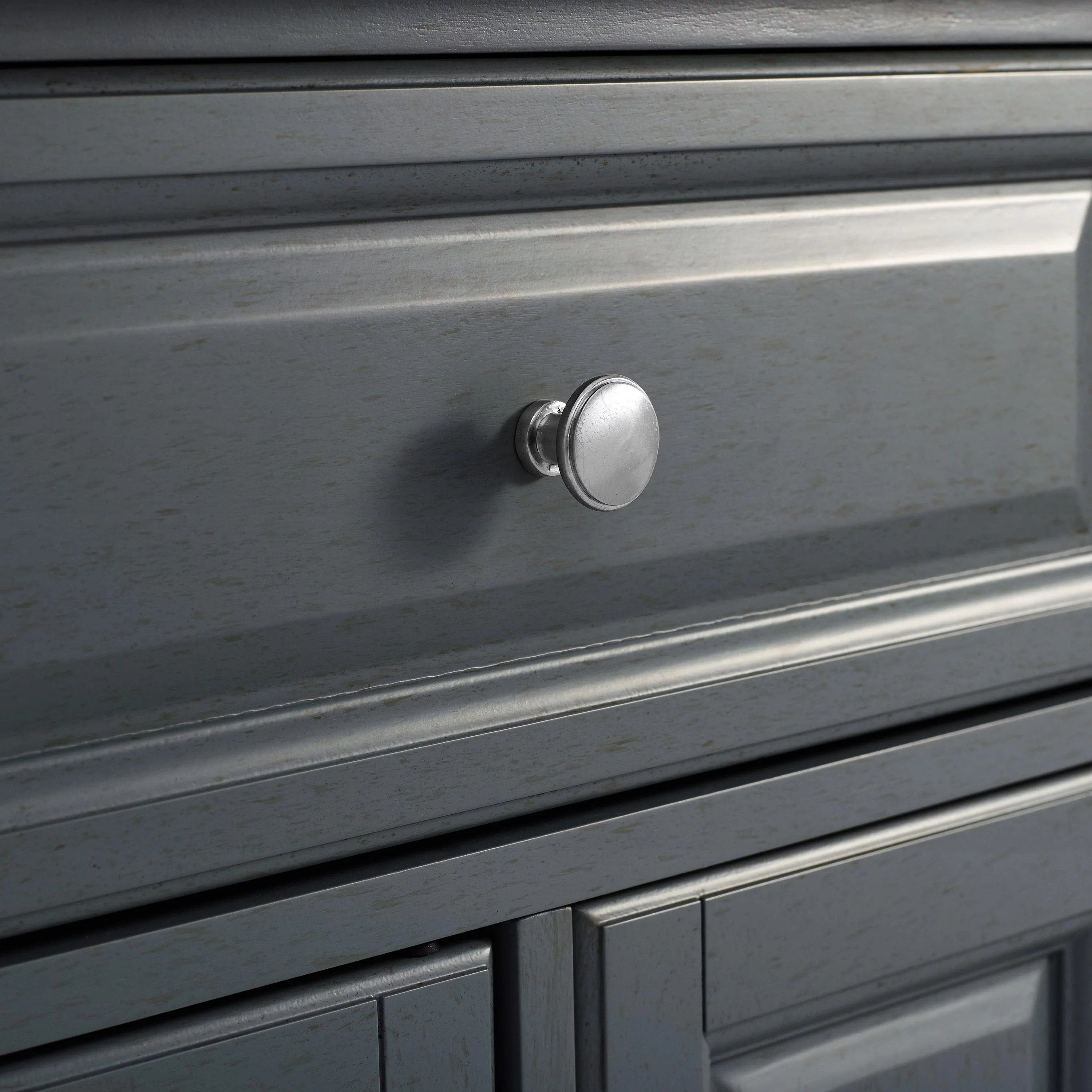 Crosley Furniture Avery Wood/Faux Marble Top Kitchen Island in Gray
