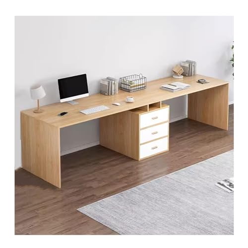Desk for Two People Double Desk Wood with 3 Storage Drawers, Large 2 Person Computer Workstation, Home Office Desk