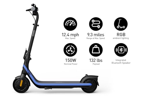 Segway Ninebot eKickScooter - Electric Scooter for Kids 6-14, w/t Adjustable Handlebar Height (Only C2 Pro) for Riders up to 132 lbs
