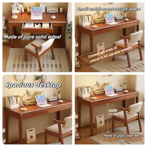 Computer Desk, Home Office Modern Desk and Chair Set, Wood Writing Desk, Executive Desk, Wooden Writing Desk Study Table