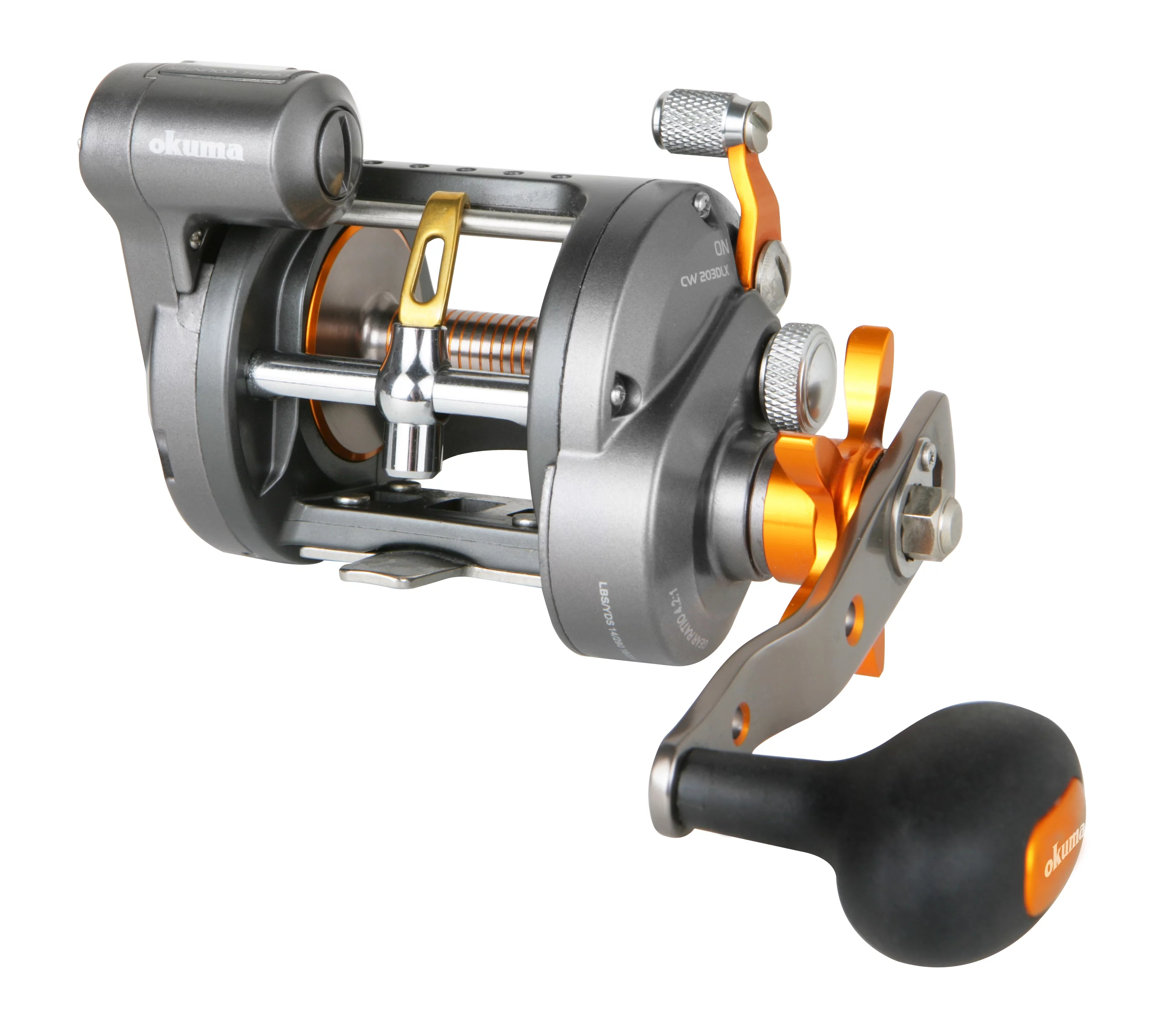 Okuma Cold Water Star Drag Line Counter 5.1:1 Fishing Reel, Left Hand, CW-203DLX