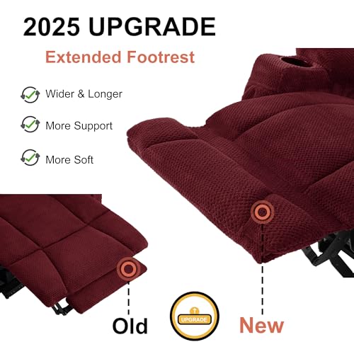MCombo Zero Gravity Power Recliner Chair with Heat and Vibration Massage, Reclining Chair with USB & Type C Ports, Cup Holders for Living Room