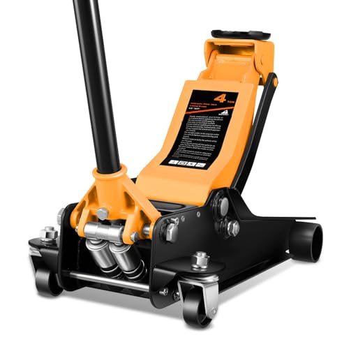 Auto Dynasty 4 Ton Low Profile Floor Jack, Heavy Duty Steel Hydraulic Car Jack with Dual Pistons Quick Lift Pump, Hydraulic Racing Floor Jack