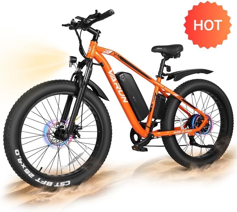 VARUN E Bikes for Men - Peak 750W Ebikes for Adults - Fat Tire Electric Bike Up to 25MPH 60+ Miles with 48V 13AH Removable Battery